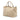 Beige Prada Vitello Daino Open Convertible Tote Satchel