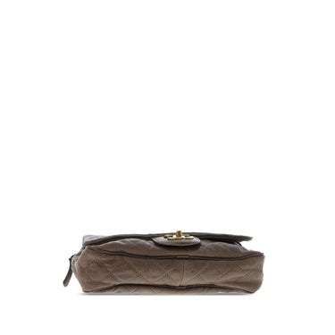 Brown Chanel CC Glazed Quilted Caviar Flap Shoulder Bag