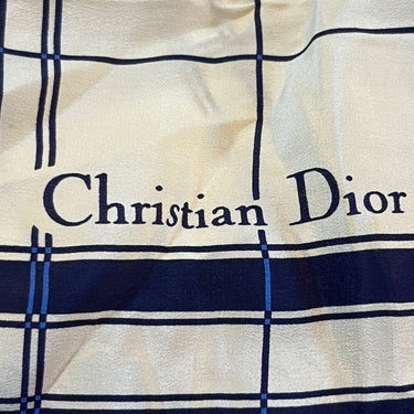 White Dior Printed Silk Scarf Scarves - Designer Revival