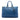 Blue Prada Vitello Daino Zip Top Satchel