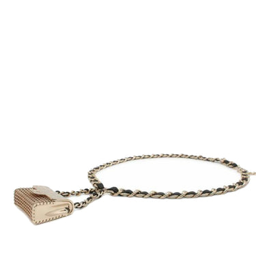 Gold Chanel Flap Bag Charm Chain Link Belt - Designer Revival