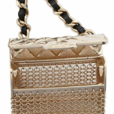 Gold Chanel Flap Bag Charm Chain Link Belt - Designer Revival