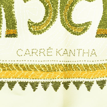 Green Hermes Kantha Silk Scarf Scarves - Designer Revival