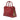 Red Burberry Medium Leather and House Check Banner Satchel