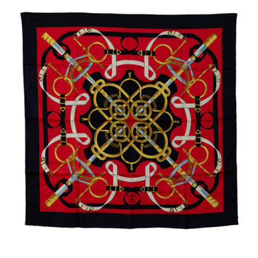 Red Hermes Eperon d'Or Silk Scarf Scarves - Designer Revival