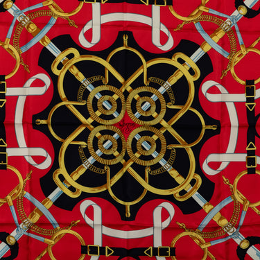 Red Hermes Eperon d'Or Silk Scarf Scarves
