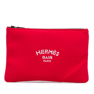 Red Hermès Neobain Case MM Pouch