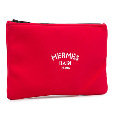 Red Hermès Neobain Case MM Pouch
