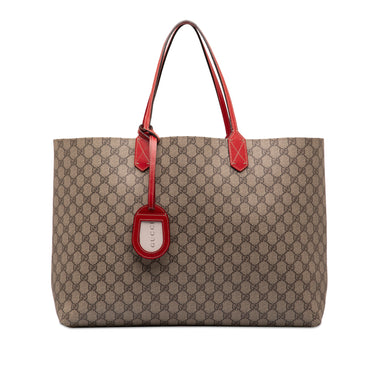 Brown Gucci Large GG Supreme Reversible Tote Bag