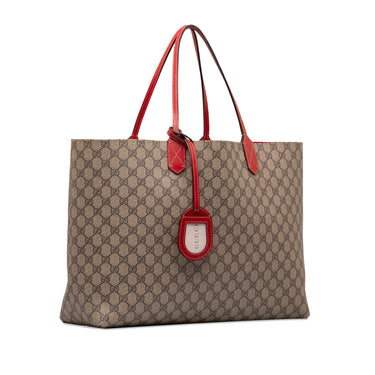 Brown Gucci Large GG Supreme Reversible Tote Bag