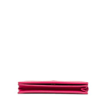 Red Balenciaga Mini Papier Leather Compact Wallet - Designer Revival