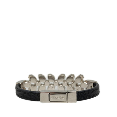 Black Prada Rhinestone Saffiano Bracelet