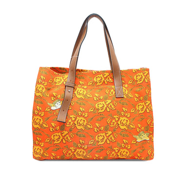 Orange Loewe x Paula's Ibiza Printed Canvas Shopper Tote - Designer Revival