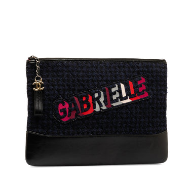 Blue Chanel Tweed Gabrielle Clutch Bag - Designer Revival