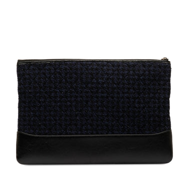Blue Chanel Tweed Gabrielle Clutch Bag - Designer Revival