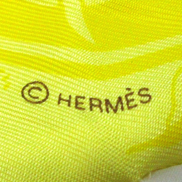 Yellow Hermès Ex-Libris Les Parisie Silk Twilly Scarf Scarves