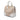 Beige Prada Saffiano Trimmed Canvas Canapa Satchel