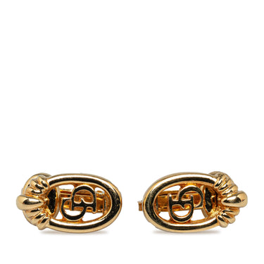 Gold Dior Logo Clip on Earrings - Designer Revival