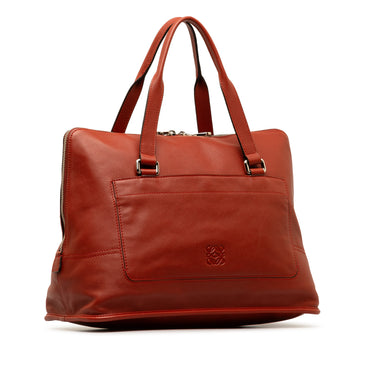 Red LOEWE Anagram Leather Handbag - Designer Revival