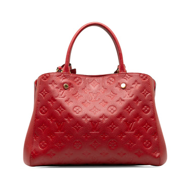 Red Louis Vuitton Monogram Empreinte Montaigne MM Satchel - Designer Revival