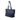 Blue Prada Vitello Daino Canapa Logo Tote