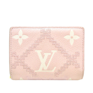 Pink Louis Vuitton Bicolor Monogram Empreinte Broderie Clea Small Wallet - Designer Revival