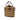 Brown Fendi Straw Pecan Striped Beach Tote