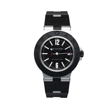 Black Bvlgari Automatic Aluminum and Rubber Diagono Watch - Designer Revival