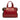 Red Fendi Leather and Studded Canvas Colorblock Chameleon Satchel - Designer Revival
