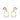 Gold Hermès Gold Plated Heritage Equestre Etrier Drop Push Back Earrings