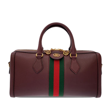 Red Gucci Leather Ophidia Satchel