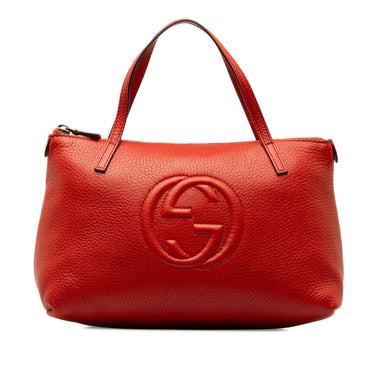 Red Gucci Leather Soho Handbag - Designer Revival
