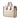 Cream & Brown Burberry Mini Canvas Freya Tote Satchel