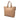 Beige Prada Vitello Daino Front Zip Open Convertible Tote Satchel