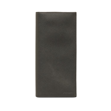 Gray Prada Saffiano Leather Wallet - Designer Revival