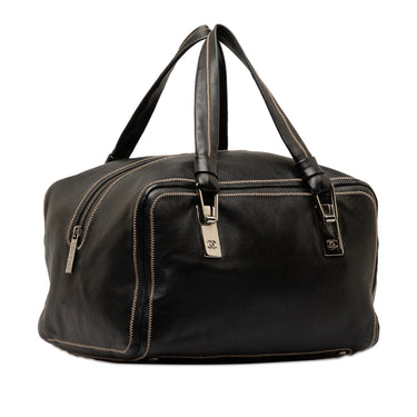 Black Chanel Lambskin Bowling Bag - Designer Revival