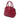 Red Burberry Small Grained Calfskin Heritage Orchard Bowling Bag Satchel