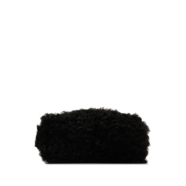 Black Celine Gourmette Fur Chain Shoulder Bag
