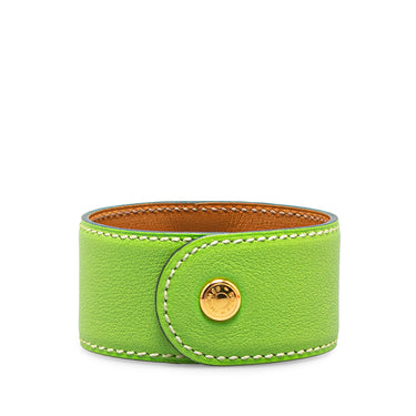 Green Hermès Leather Medor Bracelet