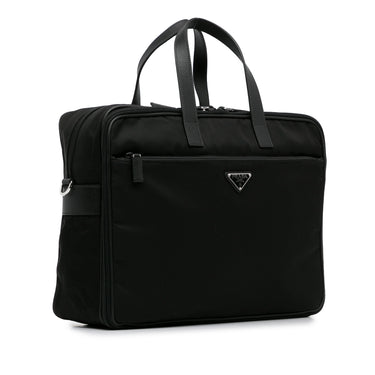 Black Prada Tessuto and Saffiano Business Bag