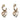 Gold Chanel Gold Plated CC Heart Coco in Love Hoop Push Back Earrings