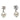 Silver Chanel CC Brass Strass and Faux Pearl Drop Bullet Back Earrings