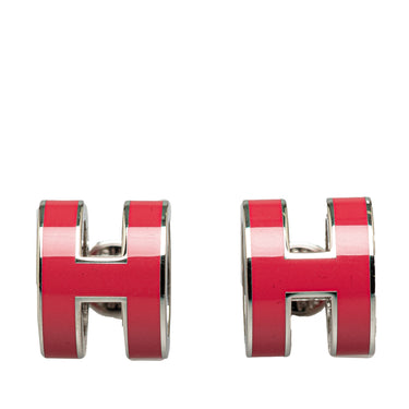 Pink Hermès Enamel Pop H Earrings