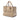 Tan Prada Glace Calf Twin Pocket Double Handle Satchel