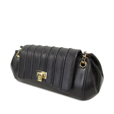 Black Chanel Mademoiselle Ligne Accordion Flap Shoulder Bag - Designer Revival