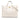 White Gucci Medium GG Marmont Matelasse Diagonal Calfskin Shopping Tote Satchel