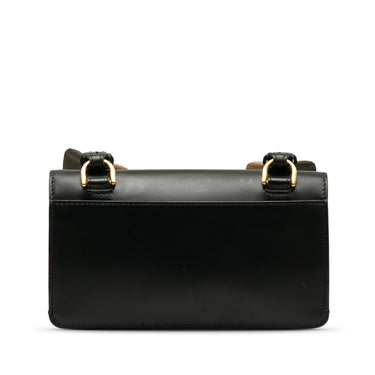 Black Fendi Mini Flat Baguette Crossbody Bag - Designer Revival
