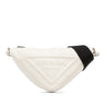 White Prada Grace Lux Triangle Crossbody Bag - Designer Revival