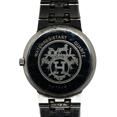 Silver Hermes Quartz Stainless Steel Sellier Watch