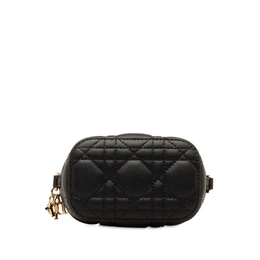 Black Dior Micro Lambskin Cannage Lady Dior Vanity Case - Designer Revival